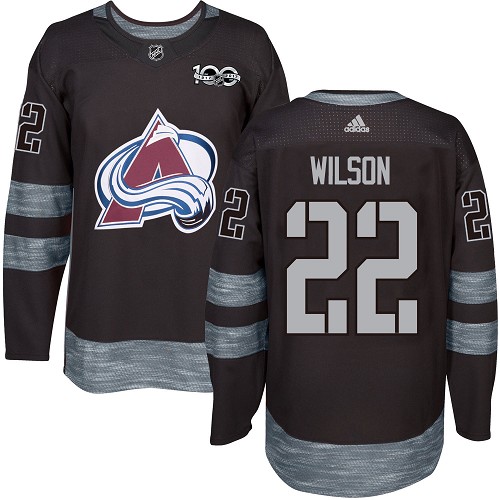 Herren Colorado Avalanche Eishockey Trikot Colin Wilson #22 Authentic Schwarz 1917-2017 100th Anniversary